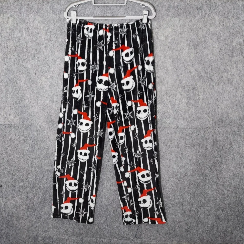 Disney Pajama Pants M Nightmare Before Christmas Jack Skellington Fleece Pull On - Picture 9 of 15